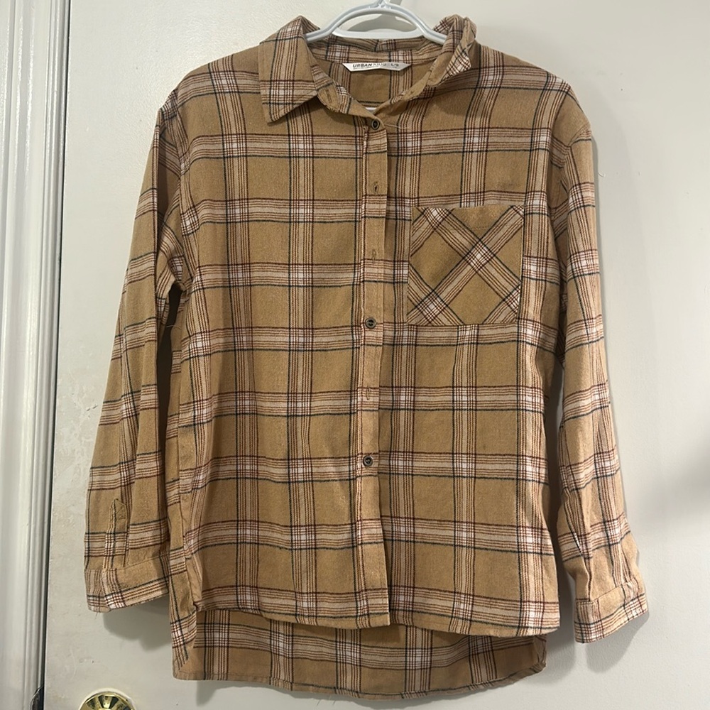 Kids large long sleeve flannel button shirt